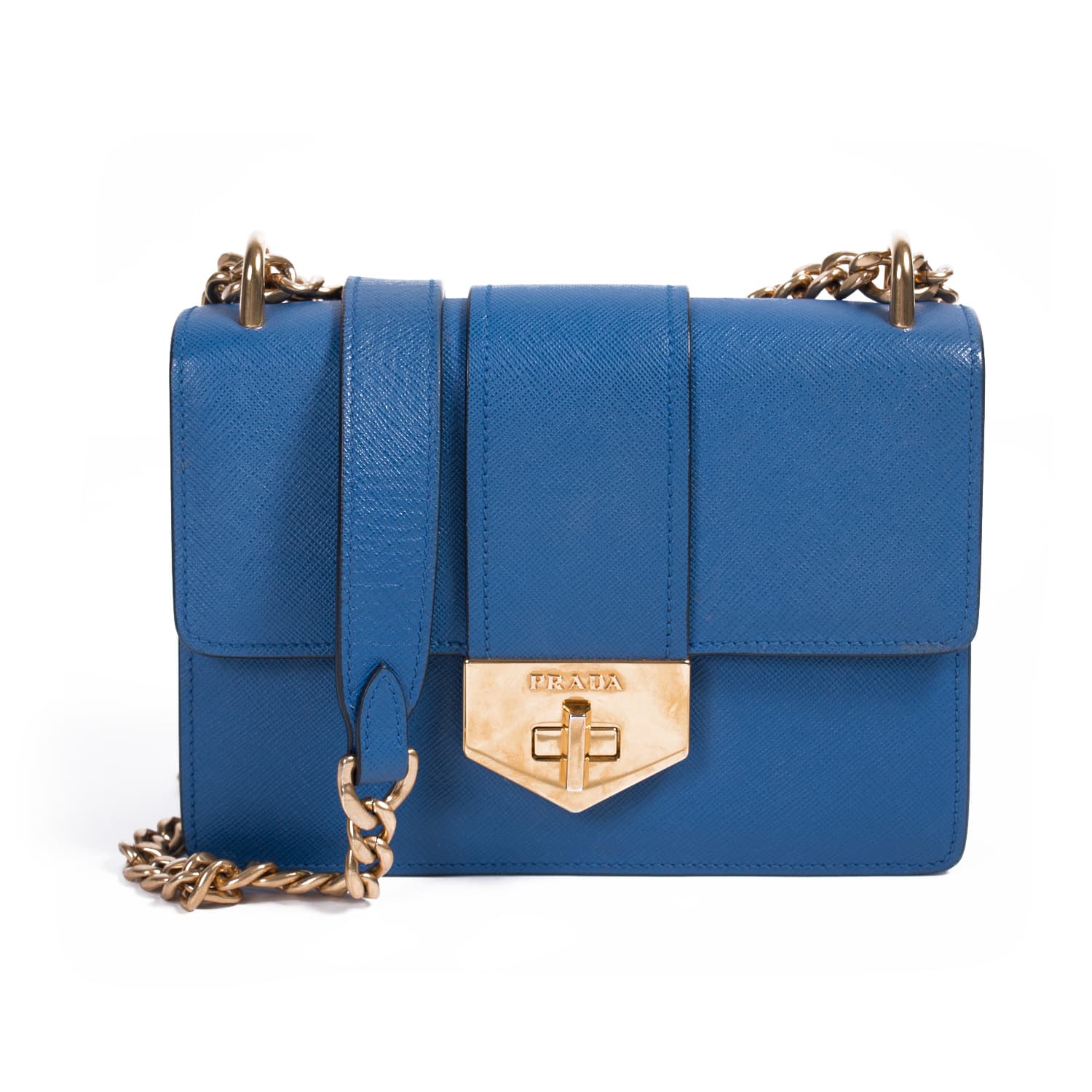 Prada Saffiano Lux Esplanade Shoulder Bag - Grey Shoulder Bags, Handbags -  PRA879058