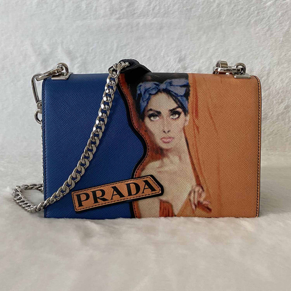 Shop authentic Prada Pattina Saffiano Lux Shoulder Bag at revogue
