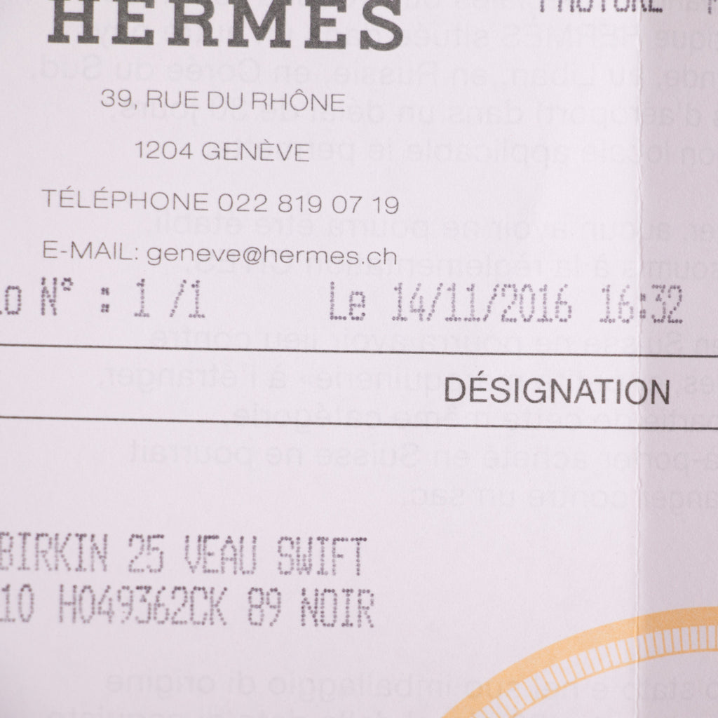 Hermes Birkin 25 Swift 2016