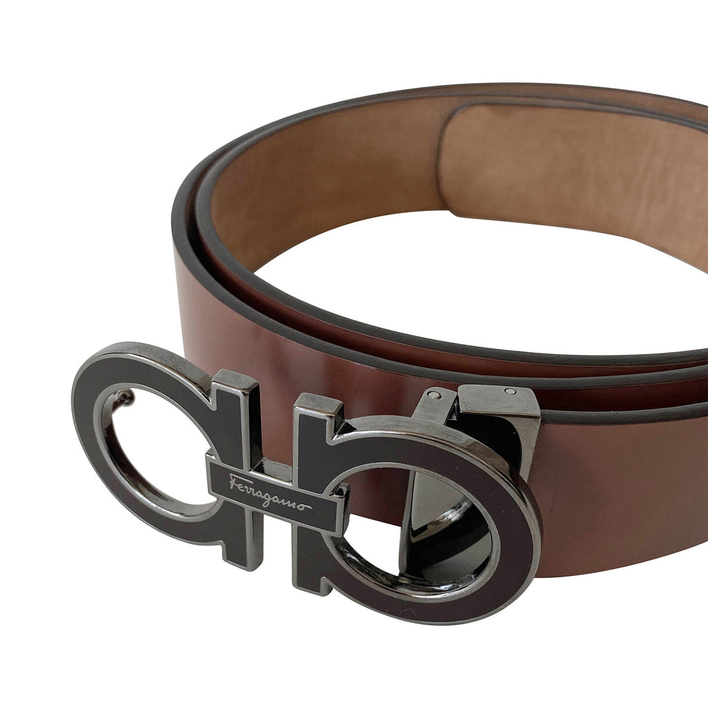 Salvatore Ferragamo-Gancini Buckle Reversible Belt - Couture Traders