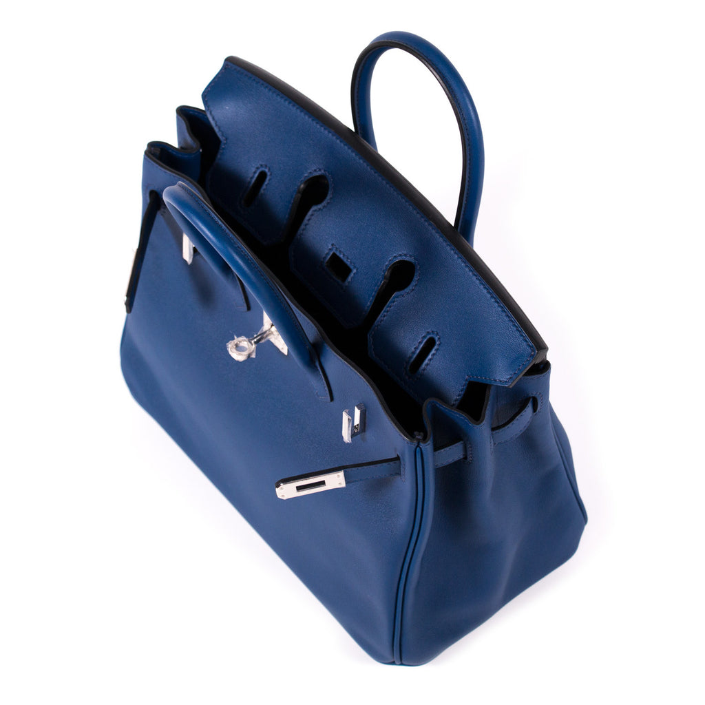 A NAVY BLUE VEAU SWIFT LEATHER BIRKIN BAG, HERMÈS, 2008