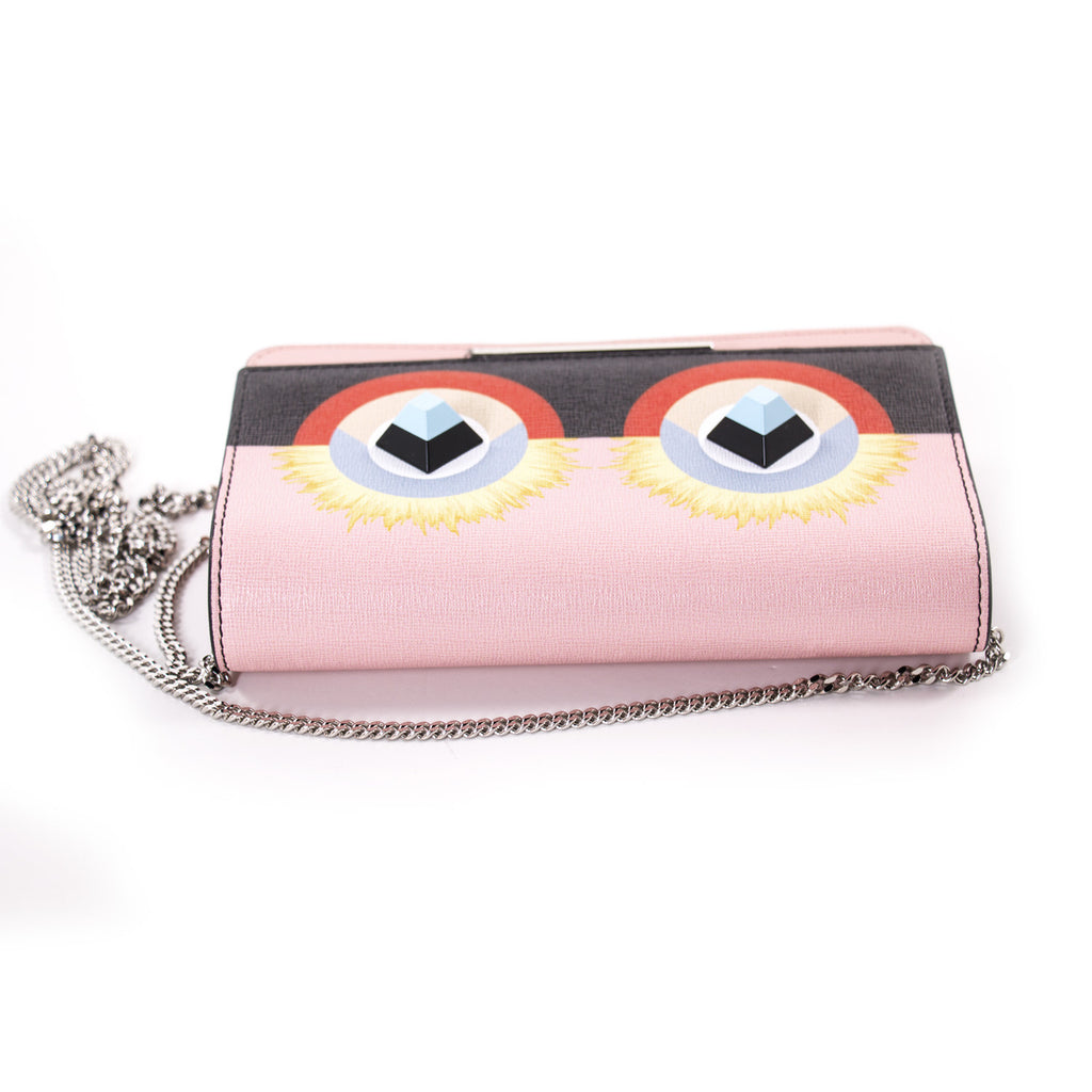 FENDI Calfskin Monster Eyes Wallet on a Chain – Debsluxurycloset