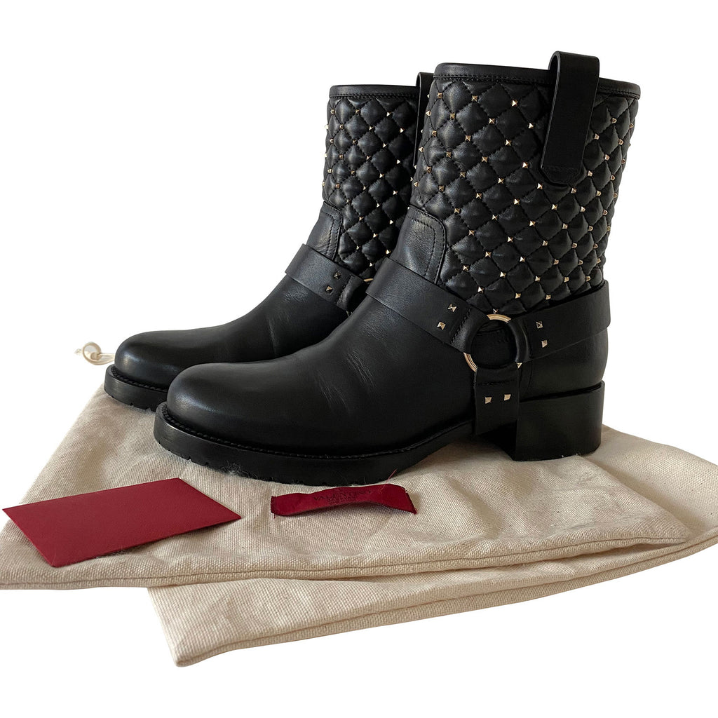 Valentino Studded Accent Combat Boots